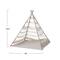 Hello Honey® 43.5" Natural Reclaimed Cotton Crocheted & Teakwood Teepee with Mat